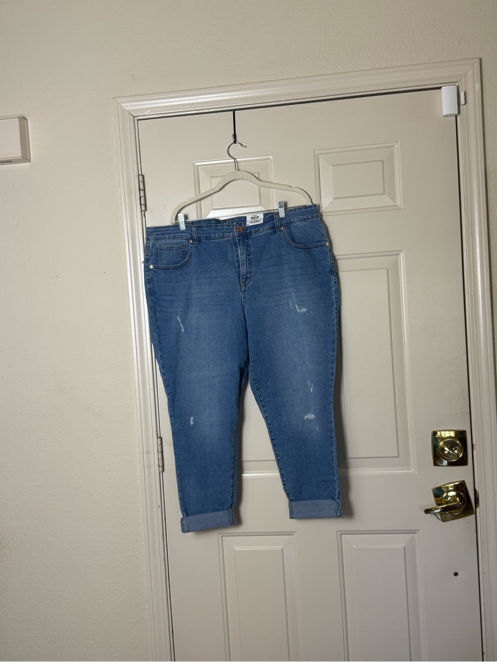 NEW Women Style & Co. Distressed Ankle Length Blue Jeans Size 20W